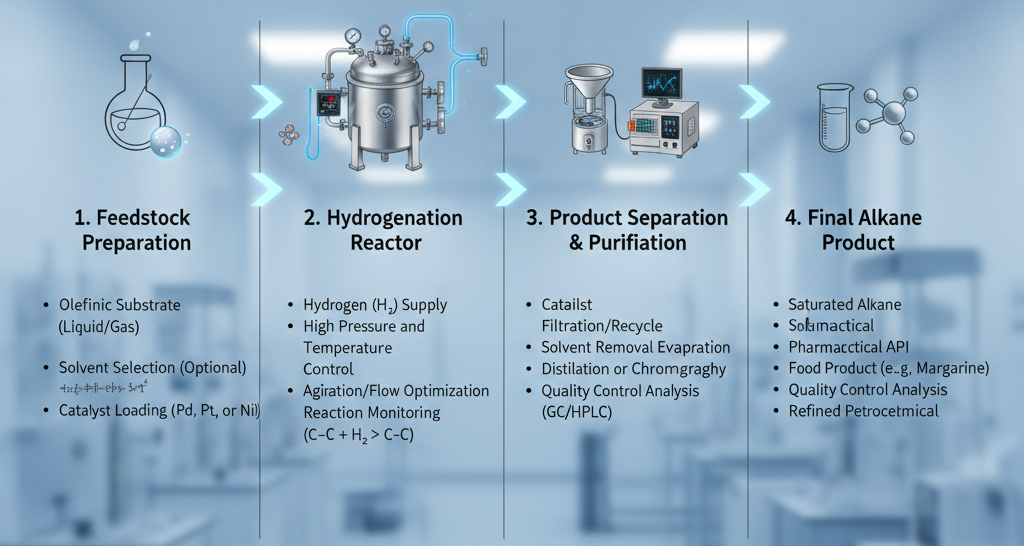 Catalytic hydrogenation of olefins